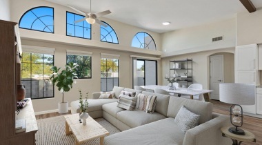 12-Foot, Arched Cathedral Windows in Our Tucson Rental Homes