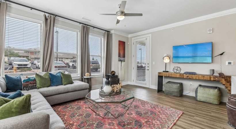 Spacious, Naturally Lit Living Room at Our Broomfield Apartments 