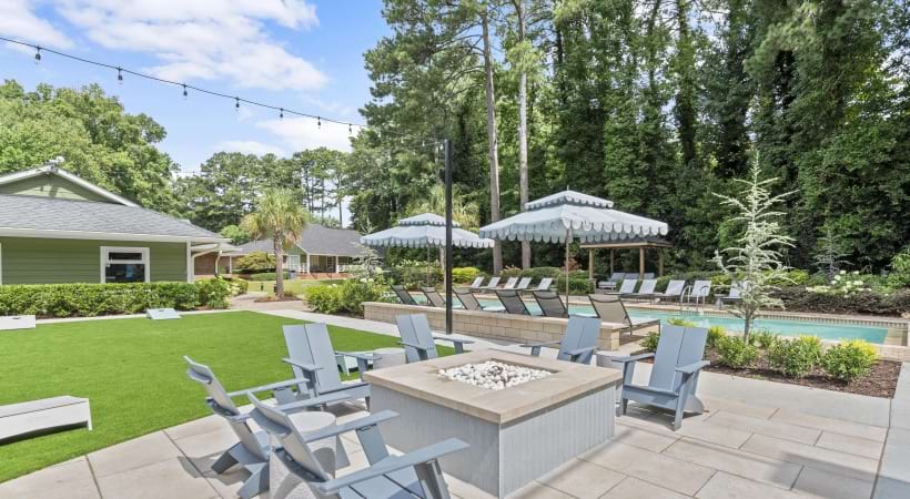 Fire Pit with Lounge Chairs at Our Apartments on Cobb Parkway Marietta, GA