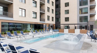 Resort-Style Pool and Heated Spa at Our Golden Triangle Apartments in Denver, Colorado