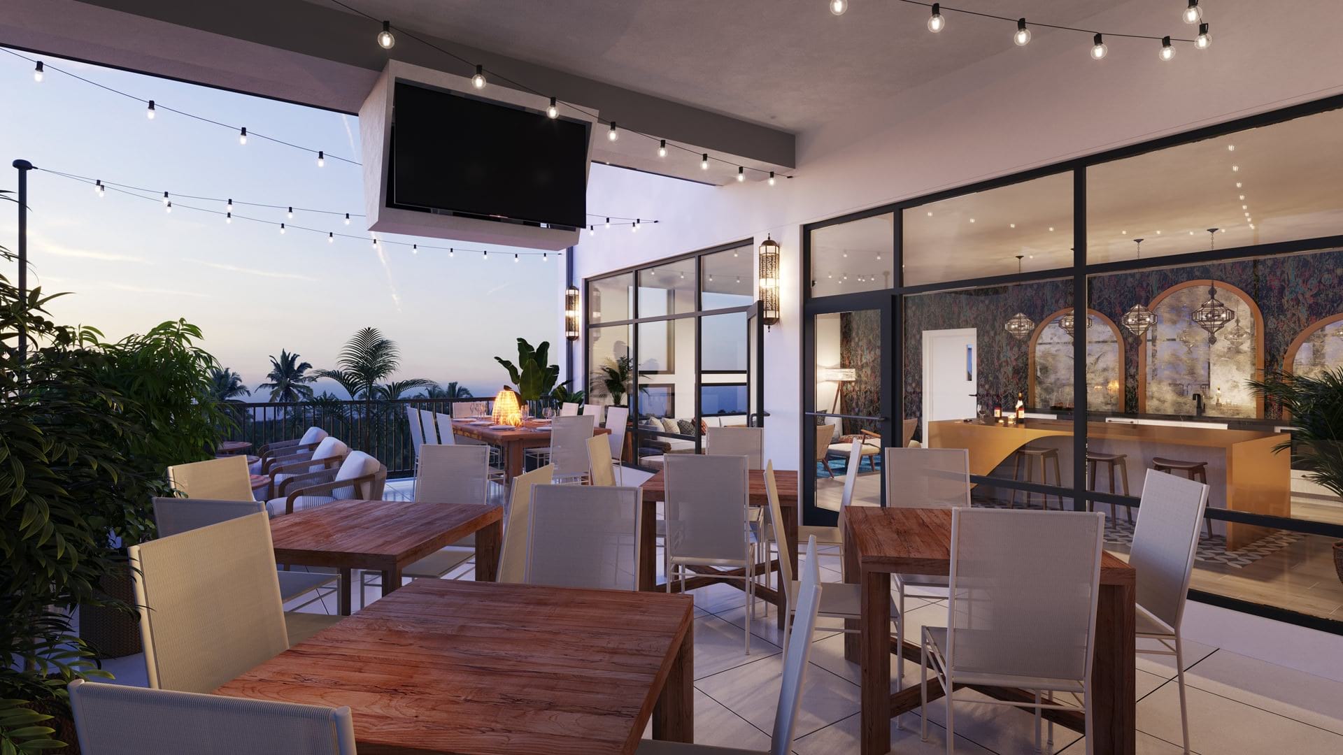 Large Covered Outdoor Rooftop Patio at Our Championsgate Apartment Community