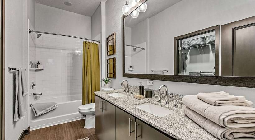 Bathroom With Double Sinks at Our Luxury Brandon Apartments