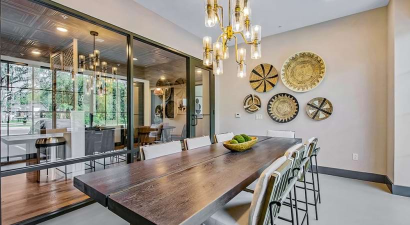 Meeting Space with a Long Conference Table at Our Apartments in Tampa, FL