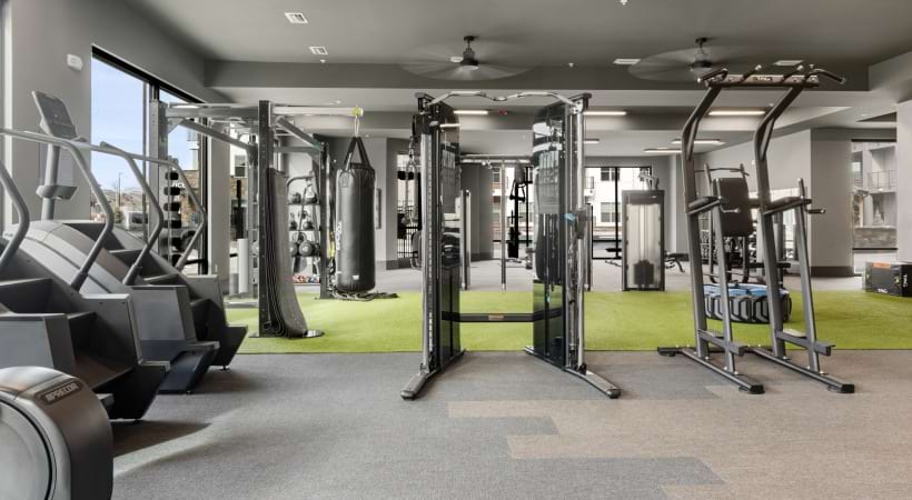 24/7 Fitness Center with Peloton® Bikes at Our Peterson AFB Apartment Community