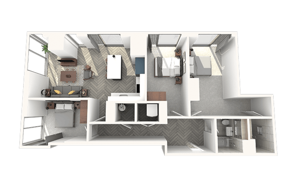 C2 3 Bedroom and 2 Bathroom Apartment in Spinningfields, Manchester