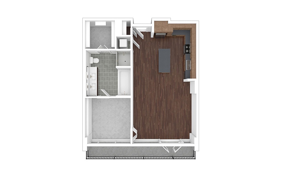 A3 1 bedroom 1 bath 856 square feet