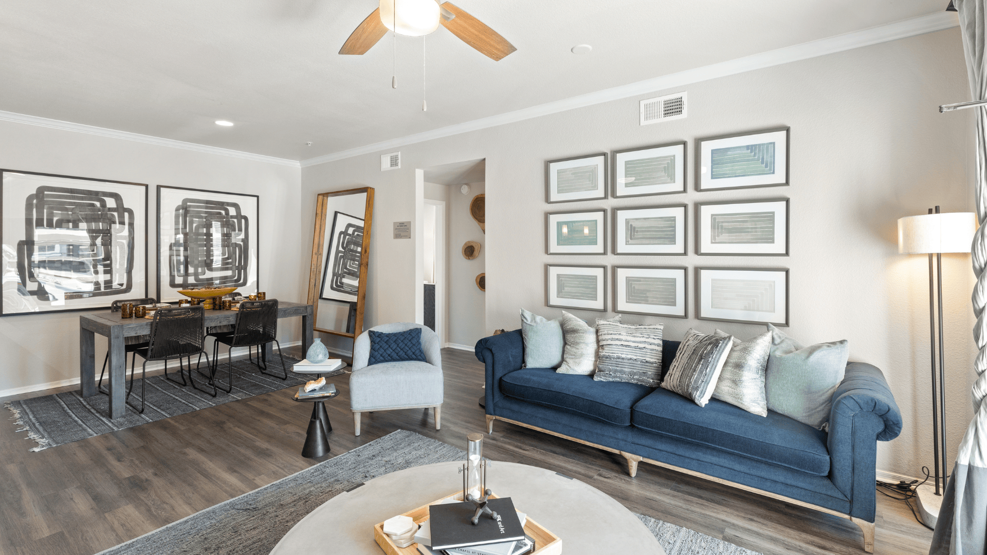 Charming Living Room with a Ceiling Fan at Our Apartments for Rent in Peoria, AZ