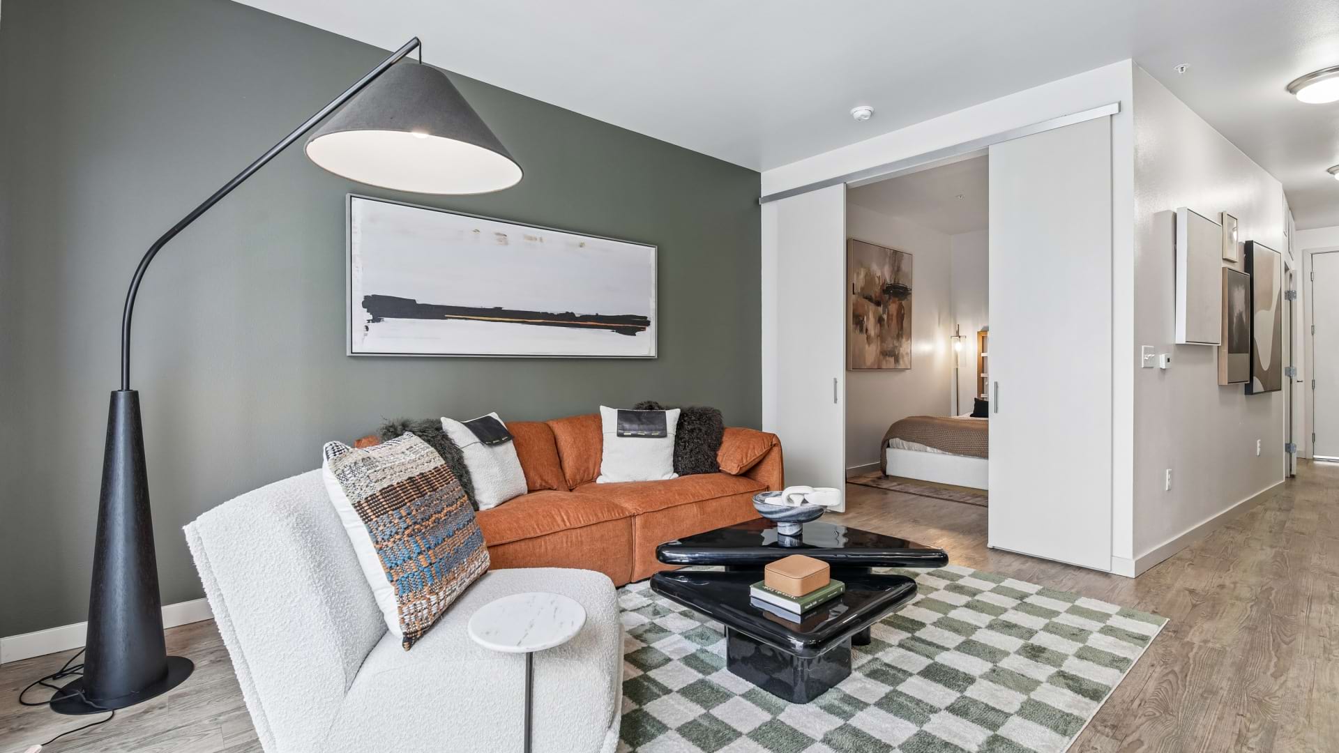 Spacious living room at Our Apartments in Downtown Denver