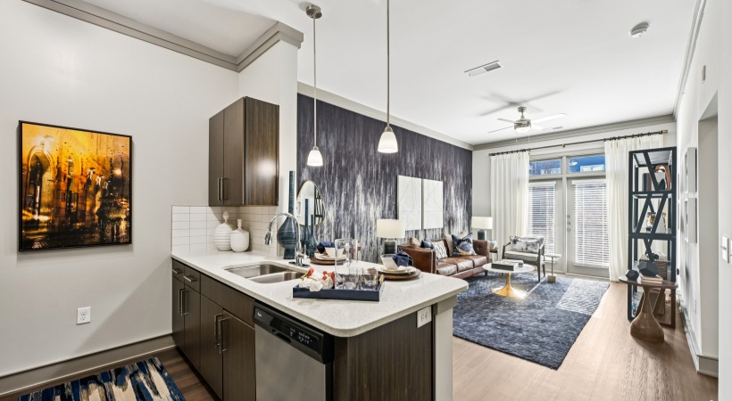 Custom Cabinetry with Designer Hardware and Tile Backsplashes 
