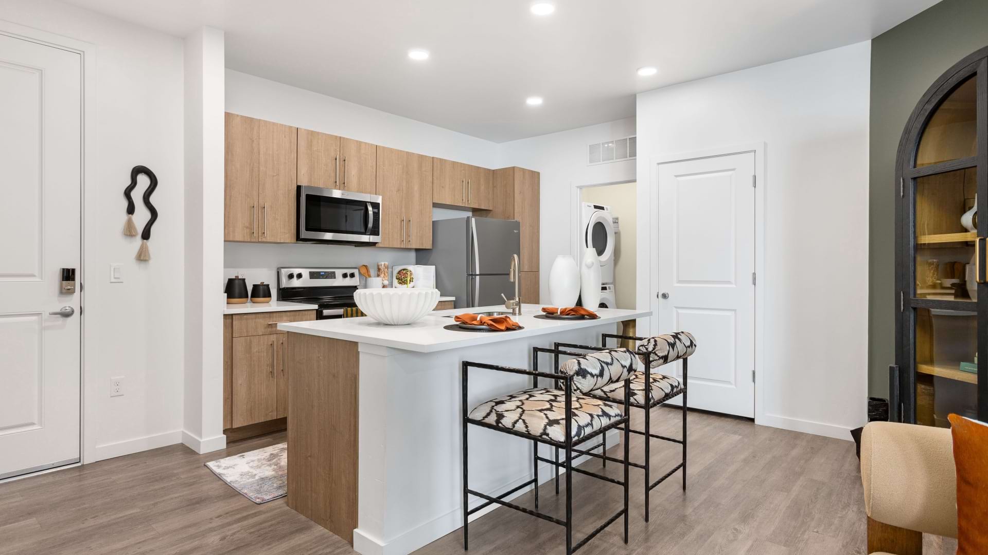Spacious Kitchen with Bar Seating at Our Apartments in Downtown Boise
