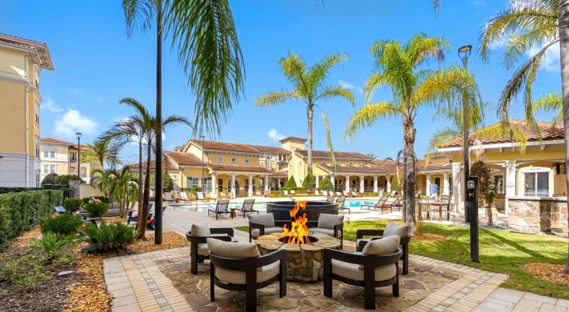 Outdoor Lounge with Fire Pit  at Cortland Hunter's Creek