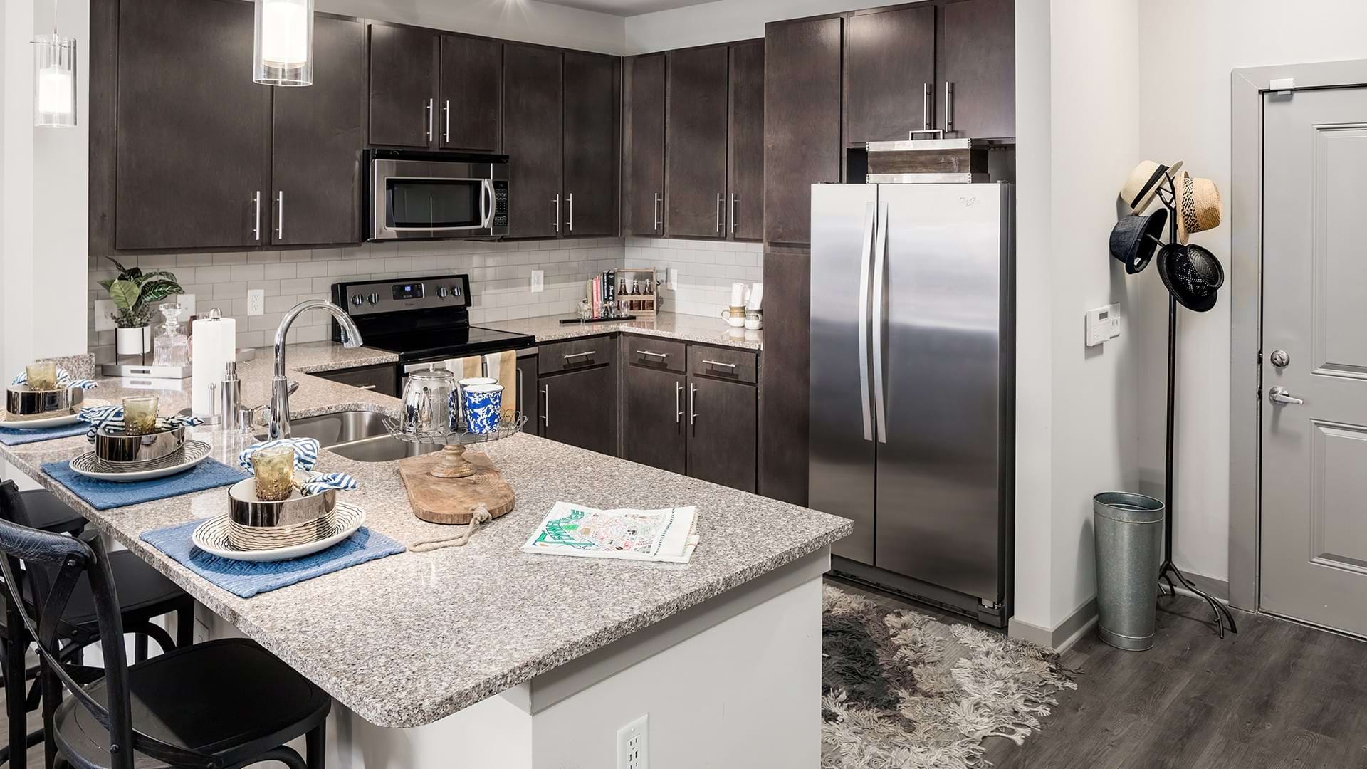 Kitchen with Granite Countertops at Our Bellevue Apartments for Rent