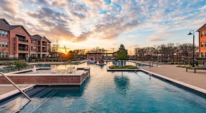Resort style pool at apartments near Farmers Branch