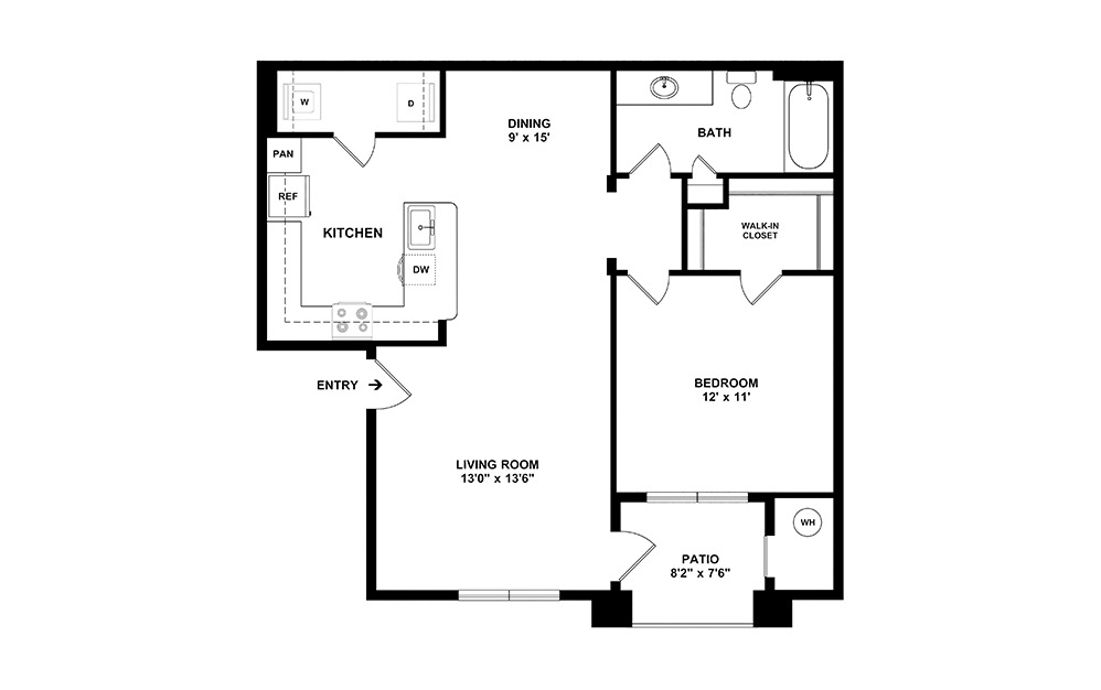 Pima 1 bedroom 1 bath 868 square feet