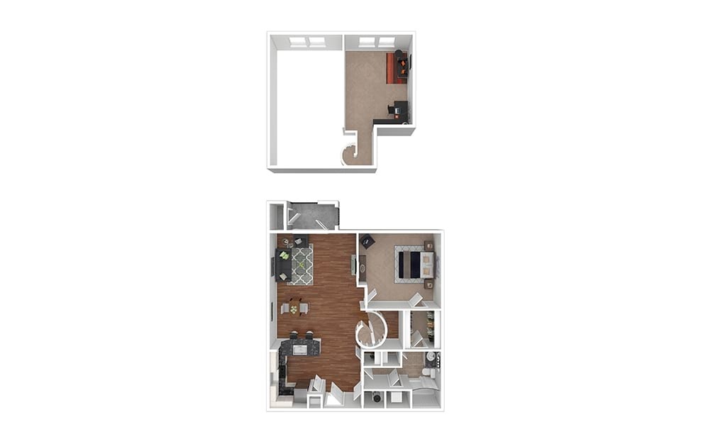 A21 - Hydrangea 1 bedroom 1 bath 939 square feet