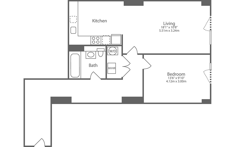 A23 1 Bedroom Greengate Apartment in Manchester for Rent