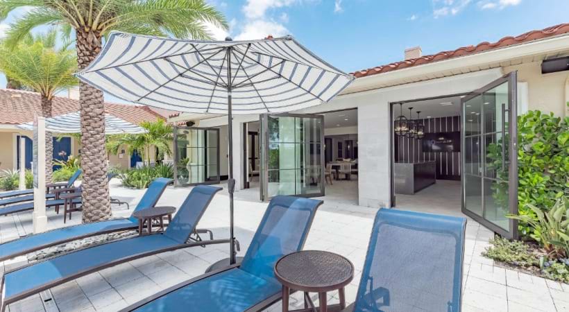 Poolside Seating at Our Portofino Apartment Homes