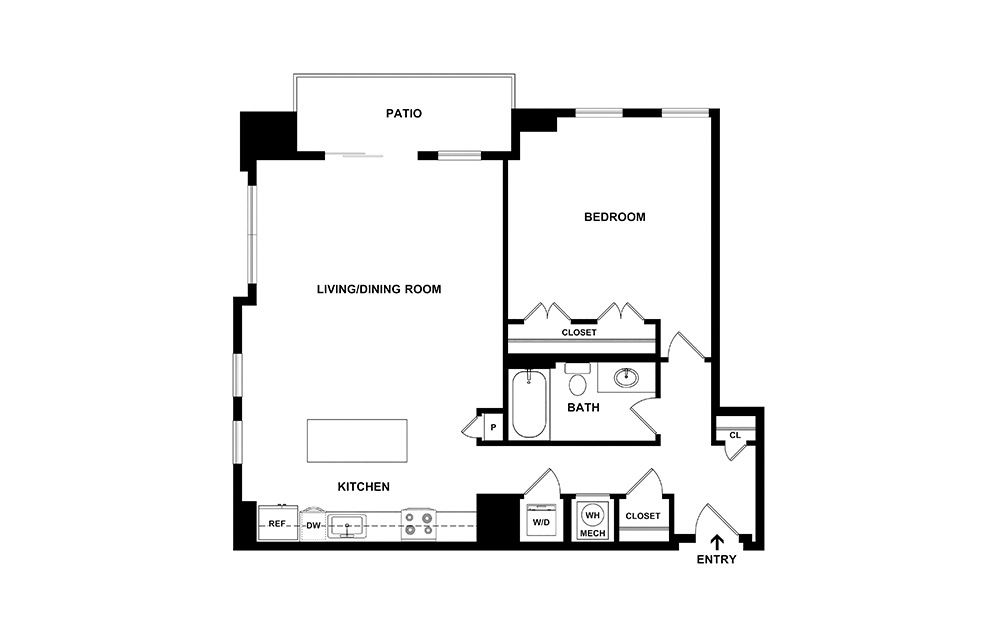 The Oakmont 1 bedroom 1 bath 972 square feet (2)
