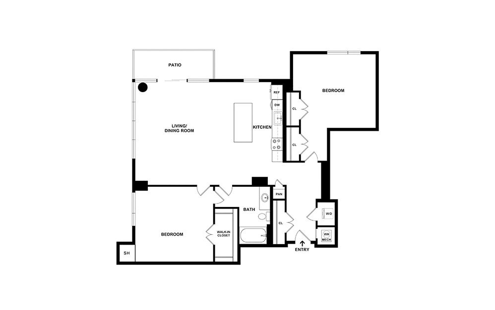 The Tempo 2 bedroom 1 bath 1232 square feet (2)