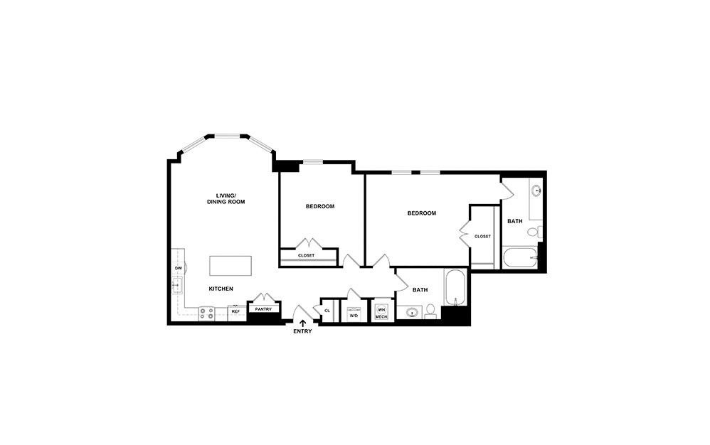 The Ovation 2 bedroom 2 bath 968 - 1004 square feet (2)