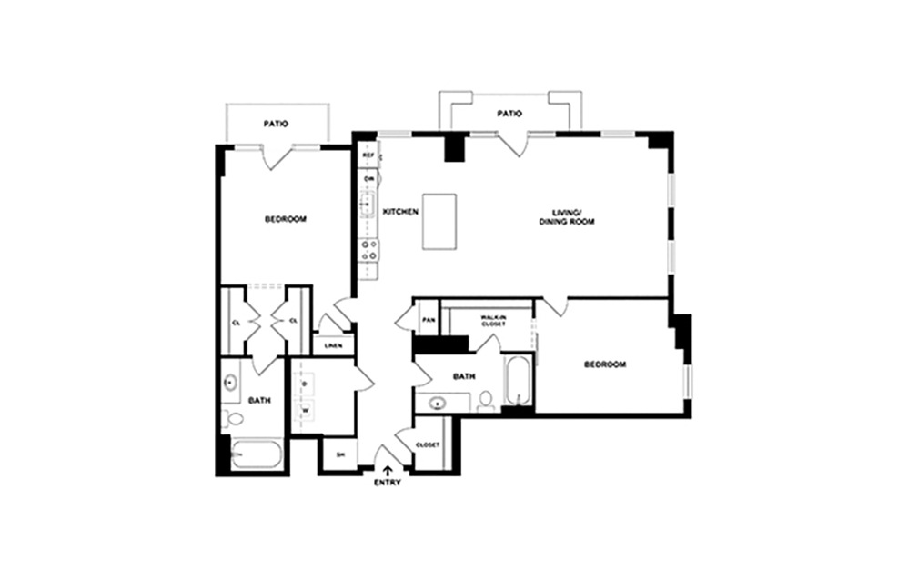 The Tennessee 2 bedroom 2 bath 1241 square feet (2)