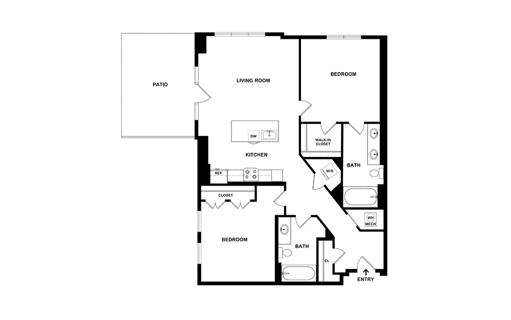 The Provost 2 bedroom 2 bath 988 square feet (2)