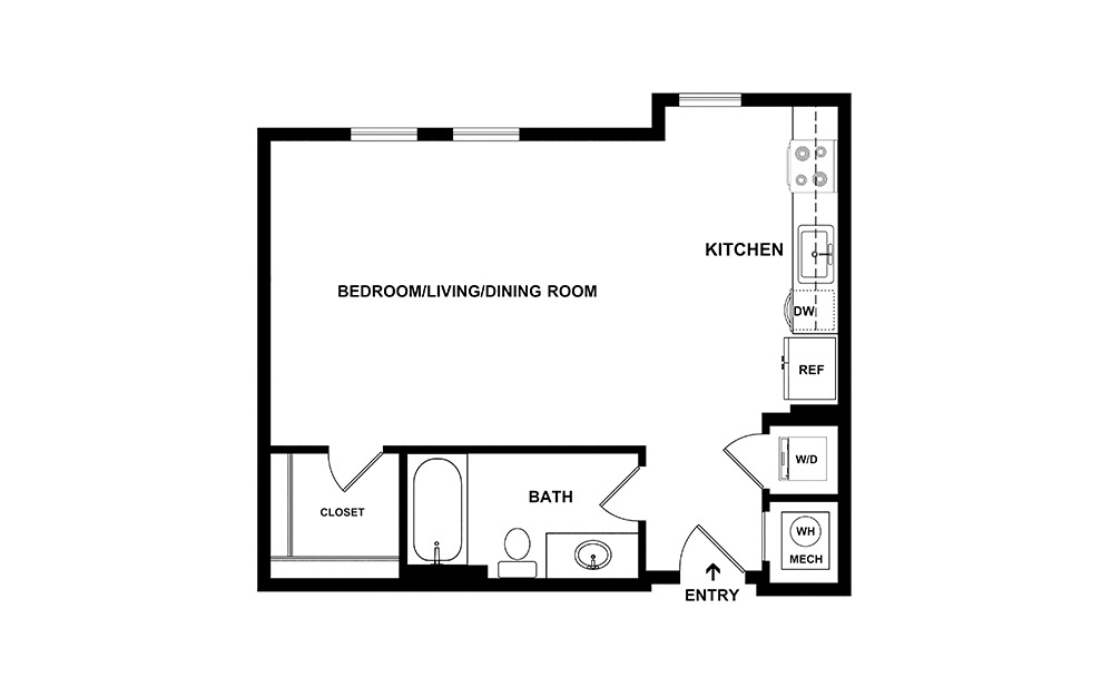 The Adelicia Studio 1 bath 526 square feet (2)