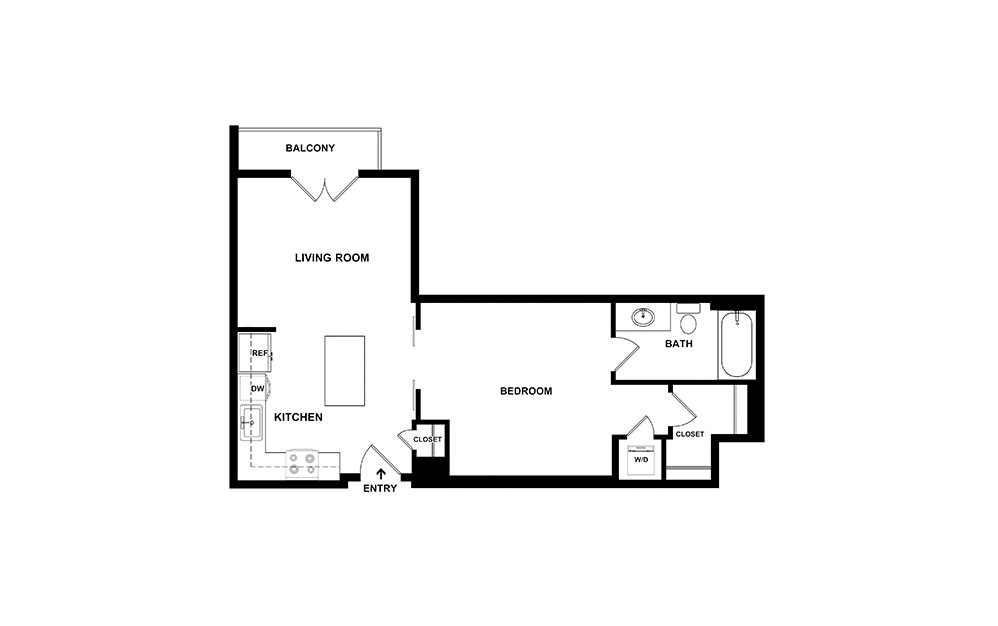 The Belle Meade 1 bedroom 1 bath 623 square feet (2)
