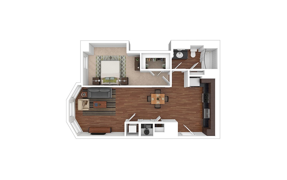 The Harmony 1 bedroom 1 bath 782 square feet