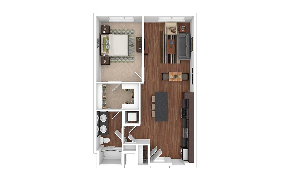 The Cumberland 1 bedroom 1 bath 703 - 795 square feet