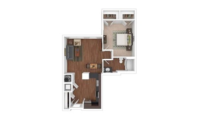 The Heritage 1 bedroom 1 bath 822 square feet