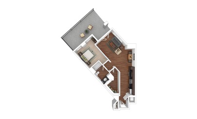 The Highland 1 bedroom 1 bath 825 - 882 square feet