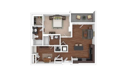 The Lyric 1 bedroom 2 bath 859 square feet