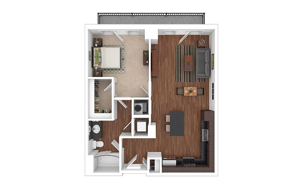 The Encore 1 bedroom 1 bath 713 - 757 square feet