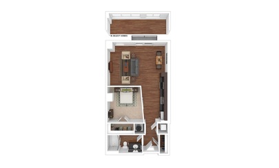 The Blair 1 bedroom 1 bath 659 - 662 square feet