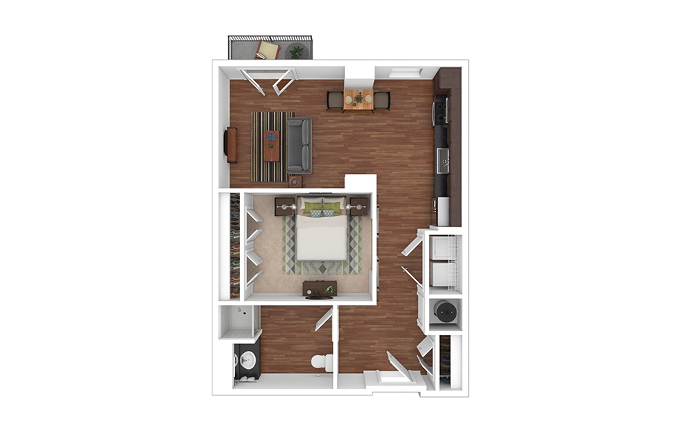 The Broadway 1 bedroom 1 bath 679 - 688 square feet