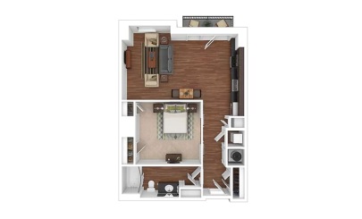 The Centennial 1 bedroom 1 bath 706 square feet