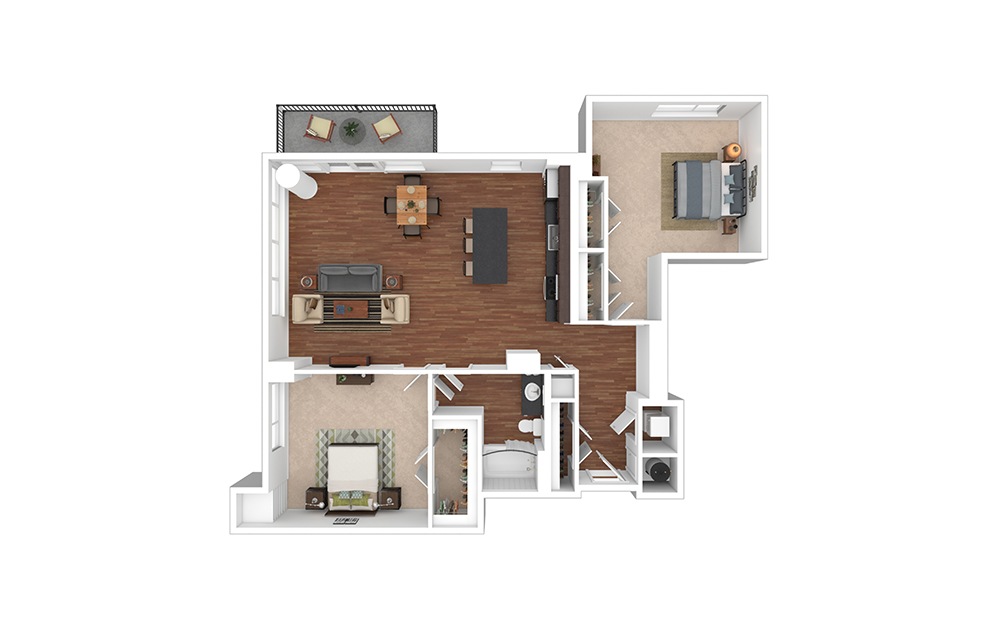 The Tempo 2 bedroom 1 bath 1232 square feet