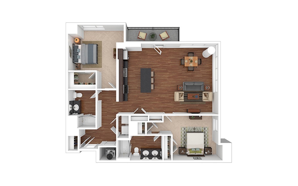 The Vanderbilt 2 bedroom 2 bath 1403 square feet
