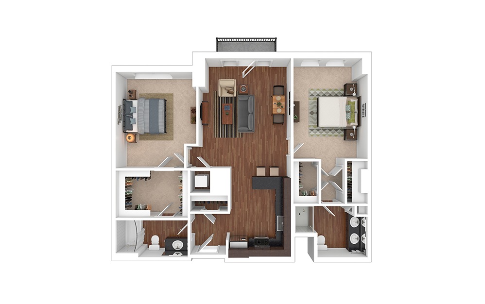 The Riverstone 2 bedroom 2 bath 1137 square feet