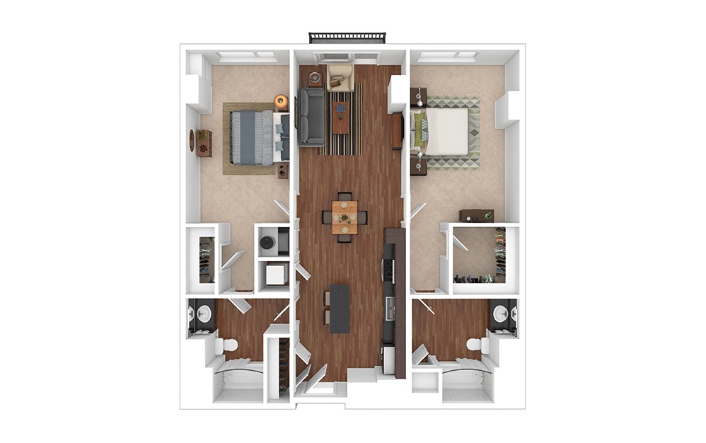 The Ryman 2 bedroom 2 bath 1139 square feet