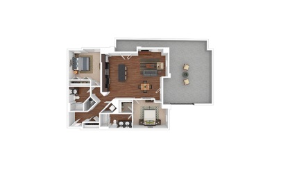 The Scholar 2 bedroom 2 bath 1154 - 1224 square feet