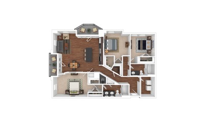 The Wallflower 3 bedroom 2 bath 1469 - 1538 square feet