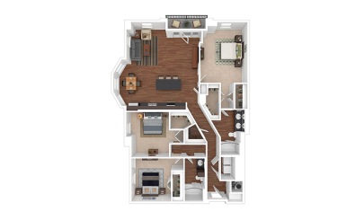 The Willow 3 bedroom 2 bath 1577 square feet