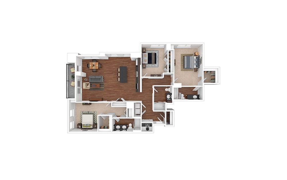 The Wyatt 3 bedroom 3 bath 1826 square feet