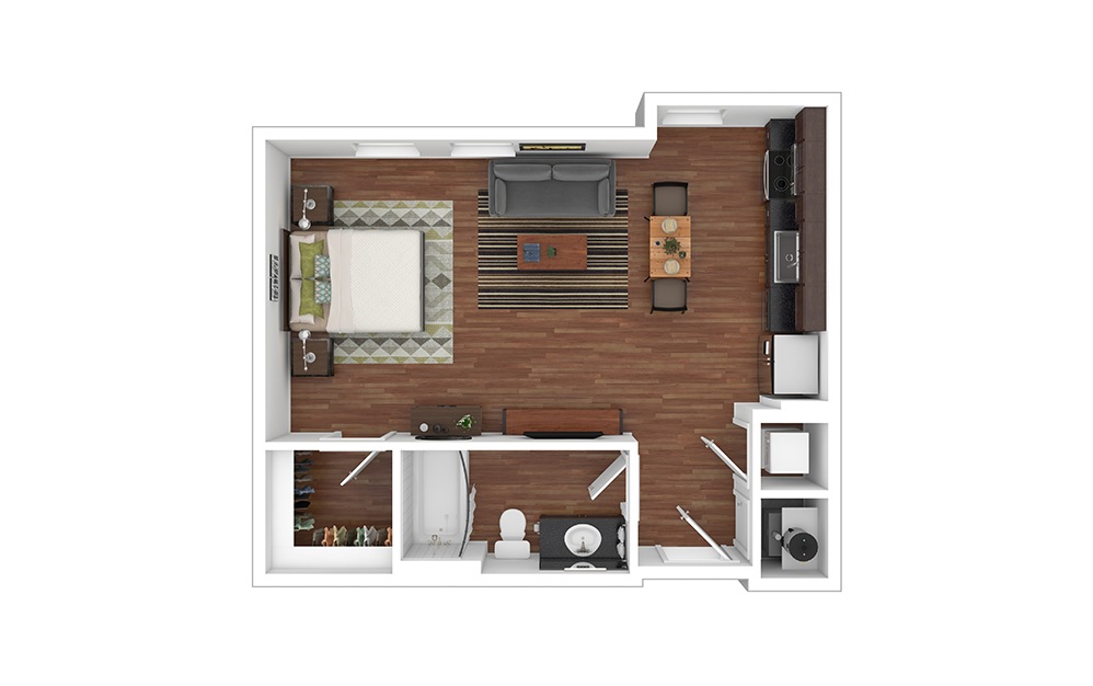 The Adelicia Studio 1 bath 526 square feet
