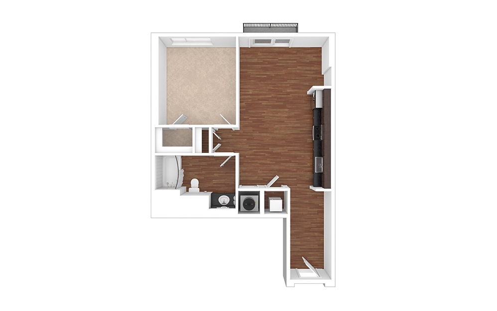 The Commodore 1 bedroom 1 bath 687 - 689 square feet (1)