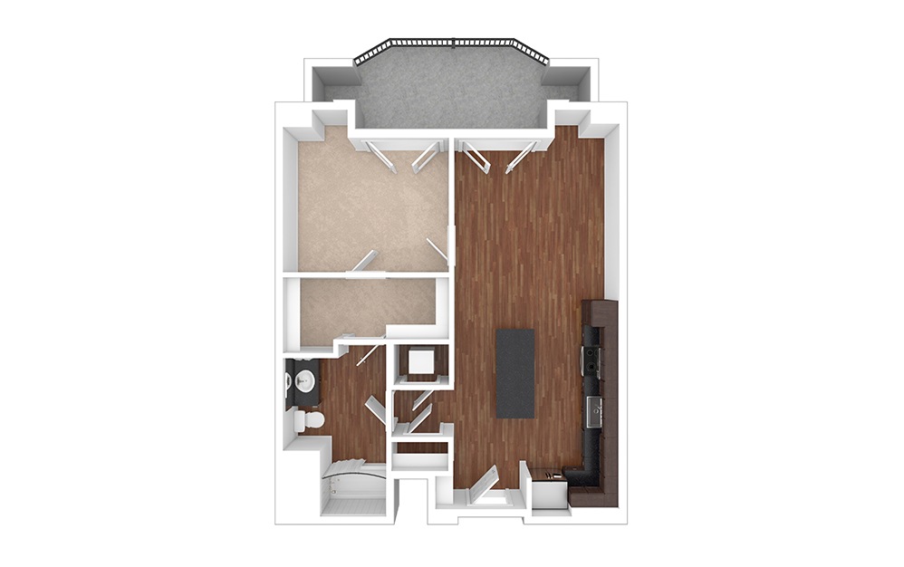 The Foundry 1 bedroom 1 bath 730 - 747 square feet (1)