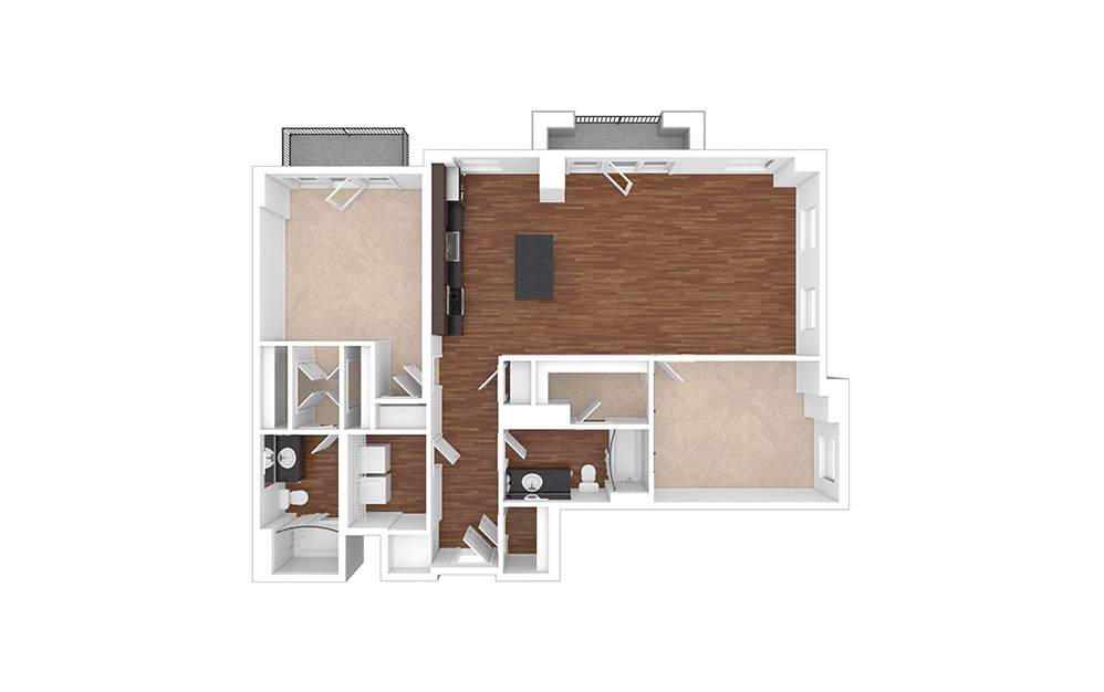 The Tennessee 2 bedroom 2 bath 1241 square feet (1)