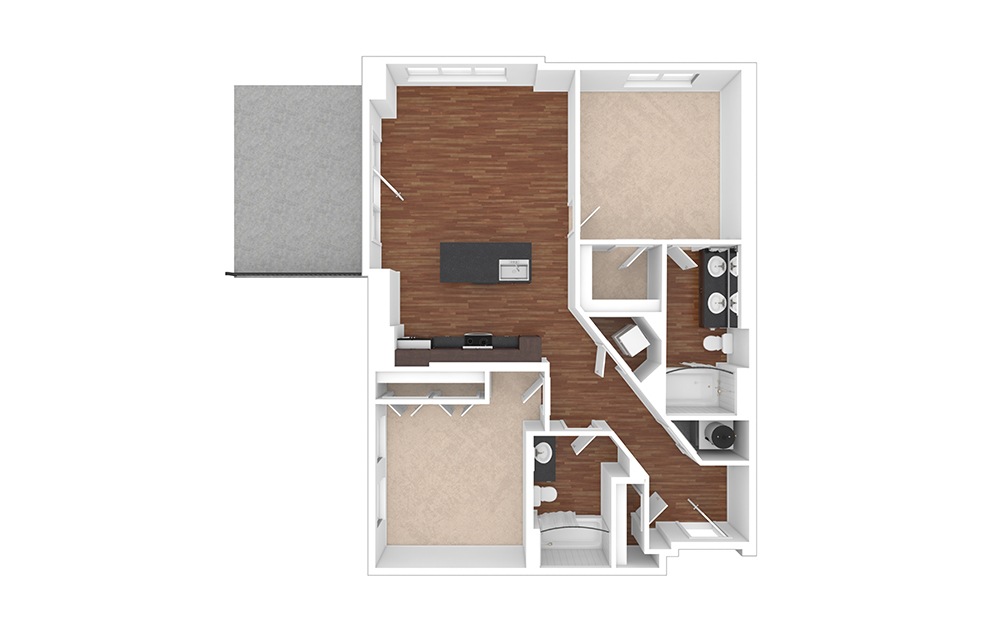 The Provost 2 bedroom 2 bath 988 square feet (1)